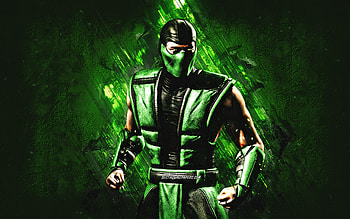 Reptile, Mortal Kombat, green stone background, Mortal Kombat 11, Reptile grunge art, Mortal Kombat characters, Reptile character HD wallpaper