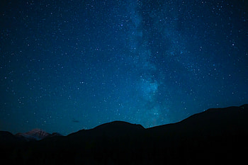 Stars, Dark, Silhouette, Starry Sky, Hill HD wallpaper