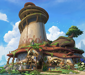 Skyroot Haven — Fantasy House, fantasy, house HD wallpaper