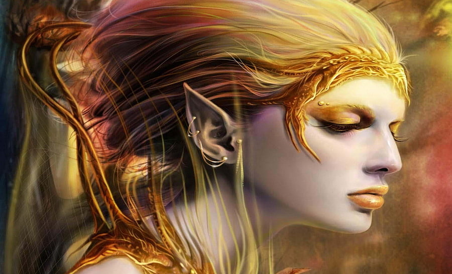 ★HARD TO FORGET★, glow, colors, forgot, wonderful, charm, magical, adorable, female, sweet, gorgeous, eyes, angels, pretty, Elf, ears, face, hair, lovely, colorful, It is hard to forget, forget, cute, gold, Fantasy, lips, beautiful, cherish, sad, love, yellow, cool, girls, fairies, women, splendor HD wallpaper