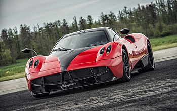 Sports car, red, Pagani Huayra, 2019 HD wallpaper