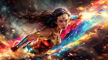 Wonder Woman Blazing, wonder-woman, superheroes, artwork, art, digital-art, ai, deviantart HD wallpaper