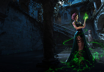Solitary Witch, artist, artwork, artstation HD wallpaper