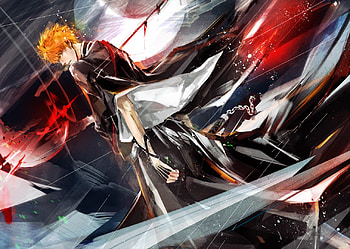 Kurosaki Ichigo, zanpakutou, ichigo, sword, orange hair, orange eyes, weapons, ichigo kurosaki, bleach, anime, spiky hair HD wallpaper
