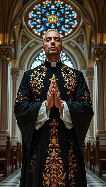 Serene Priest: A Spiritual , church, prayer, ornate, stained glass HD phone wallpaper
