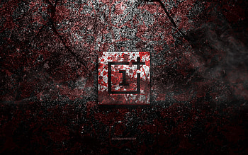 OnePlus logo, grunge art, OnePlus stone logo, red stone texture, OnePlus, grunge stone texture, OnePlus emblem, OnePlus 3d logo HD wallpaper