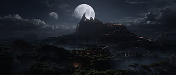 Beginnings of war, Torchs, Trees, Moon, Screencap, Expansion, Cinematic, Orcs, Night, Game, World of Warcraft, Draenor, WoW, Warlords Of Draenor, Woods HD wallpaper