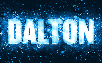 Happy Birtay Dalton, , blue neon lights, Dalton name, creative, Dalton Happy Birtay, Dalton Birtay, popular american male names, with Dalton name, Dalton HD wallpaper