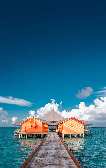 Building, Coast, Pier, Miscellanea, Miscellaneous, Ocean, Tropics HD phone wallpaper