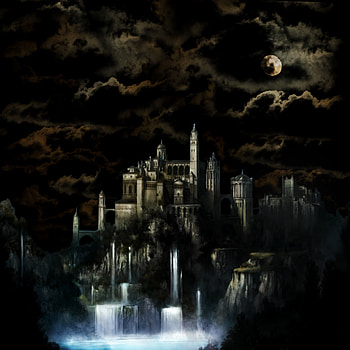Dracula's castle, atmosphere, cloud, moon, dracula HD phone wallpaper