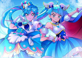 Fuwa Kokone & Sora Harewataru, Sora Harewataru, Fuwa Kokone, Cure Spicy, Anime, Delicious Party Precure HD wallpaper