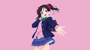 Red eyes, cute, Nico Yazawa, Love Live!, art HD wallpaper
