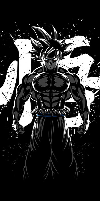 Goku Musculoso , Dragon Ball Z, AMOLED, Minimal, Black Background, Black Dark, Dragon Ball Z HD phone wallpaper