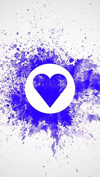 Blue Heart, Blue Background HD phone wallpaper