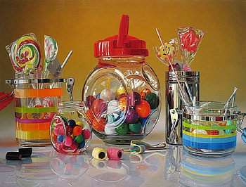 Candies, colorful, jars, gum, sweets, glass, lolipops, gumballs HD wallpaper