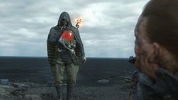 Death Stranding : Hooded Porter & BB on Black Shore, Video Game HD wallpaper