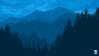 Landscape, Art, Mountains, Vector, Dark, Forest HD wallpaper
