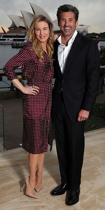 Bridget Jones's Baby, Romantic comedy, Rene Zellweger and Patrick Dempsey, Fashionable duo HD phone wallpaper