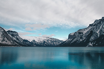 Nature, Mountains, Snow, Lake, Canada, Minnevanka HD wallpaper