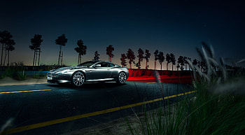 Auto, Night, Aston Martin, Cars, Road, Side View, Db9 HD wallpaper