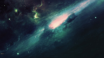 Green Nebula, Digital universe cosmos, Celestial spacescape, Stellar vistas HD wallpaper