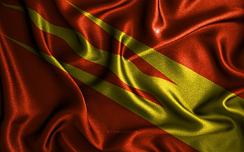 Ostfold flag, , silk wavy flags, norwegian counties, Flag of Ostfold, fabric flags, 3D art, Ostfold, Europe, Counties of Norway, Ostfold 3D flag, Norway HD wallpaper