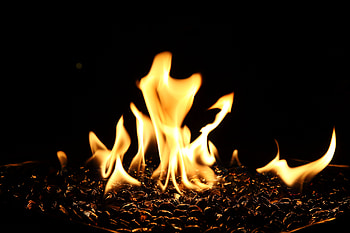 Fire, Bonfire, Dark, Flame, Fiery HD wallpaper