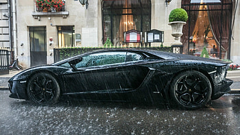 Lamborghini Aventador, Aventador, raining, supercar, car, Lamborghini, street, auto HD wallpaper