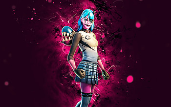 Cotton Candy Grisabelle, , purple neon lights, Fortnite Battle Royale, Fortnite characters, Cotton Candy Grisabelle Skin, Fortnite, Cotton Candy Grisabelle Fortnite HD wallpaper