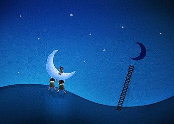 They Stole The Moon, night, abstract, moon, fantasy, sky, stars HD wallpaper