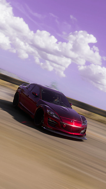 Mazda RX8, jdm, car, purple sky HD phone wallpaper