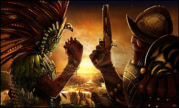 Mayan and conquistador, native, and, battle, conquistador, mayan, war HD wallpaper