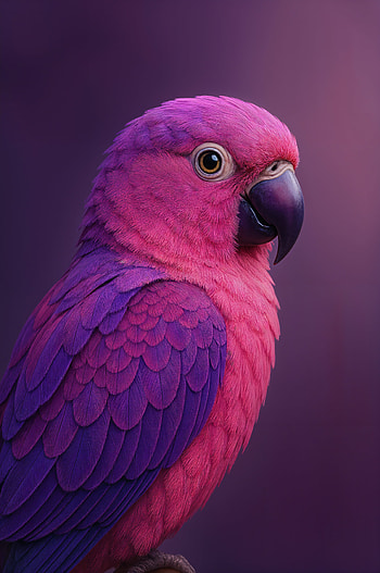 Vibrant Parrot : Bold Pink and Purple Feathers, parrot, bird HD phone wallpaper
