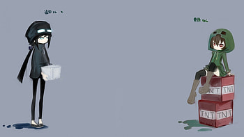 minecraft, cute, creeper, anime, nice HD wallpaper