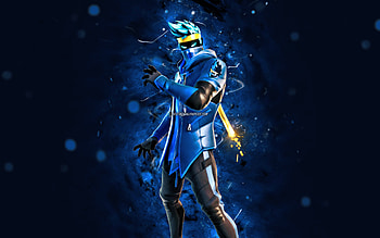 Reactive Ninja, , blue neon lights, Fortnite Battle Royale, Fortnite characters, Reactive Ninja Skin, Fortnite, Reactive Ninja Fortnite HD wallpaper