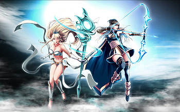 Ashe and Janna, League of Legends, Champion fan art HD wallpaper