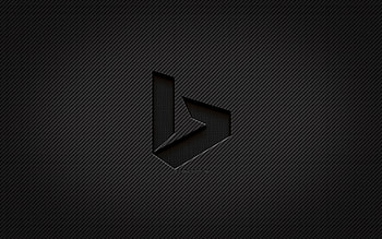 Bing carbon logo, , grunge art, carbon background, creative, Bing black logo, brands, Bing logo, Bing HD wallpaper