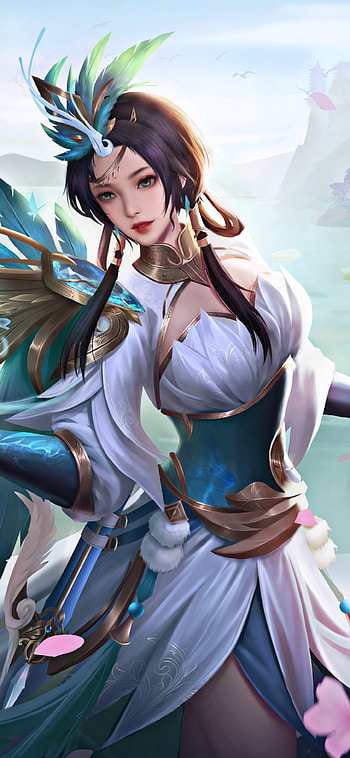 Girl, face, hair, fantasy, drawing HD phone wallpaper