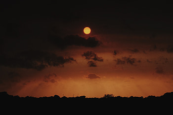 Nature, Sky, Night, Clouds, Moon HD wallpaper
