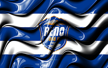 Reno FC flag, , blue and white 3D waves, USL, american soccer team, Reno FC logo, football, soccer, Reno FC HD wallpaper