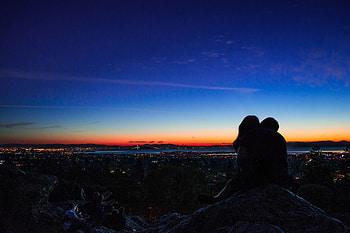 Sunset, Love, Silhouette, Couple, Pair, Romance HD wallpaper