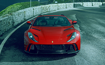 2021, Ferrari 812 GTS, front view, exterior, red sports car, 812 N-Largo, NOVITEC, tuning Ferrari 812, Italian sports cars, Ferrari HD wallpaper