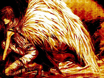 Golden Angel, golden tones, male angel HD wallpaper