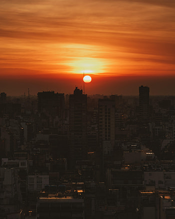 Cities, Sunset, City, Building, Evening HD phone wallpaper