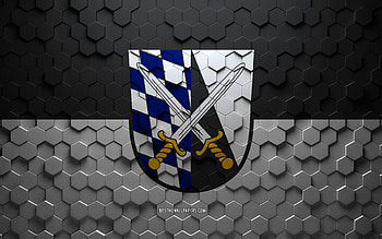 Flag of Abensberg, honeycomb art, Abensberg hexagons flag, Abensberg, 3d hexagons art, Abensberg flag HD wallpaper