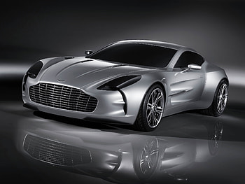 Aston Martin, Cars, Reflection, Front View, 2008, Metallic Gray, Grey Metallic, Concept Car, One-77 HD wallpaper