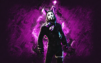 Fortnite Dark Rabbit Raider Skin, Fortnite, main characters, purple stone background, Dark Rabbit Raider, Fortnite skins, Dark Rabbit Raider Skin, Dark Rabbit Raider Fortnite, Fortnite characters HD wallpaper