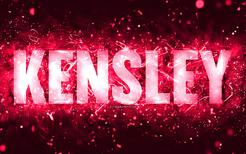 Happy Birtay Kensley, , pink neon lights, Kensley name, creative, Kensley Happy Birtay, Kensley Birtay, popular american female names, with Kensley name, Kensley HD wallpaper