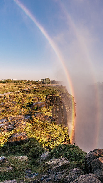 Victoria Falls Zimbabwe, Windows 10 spotlight , Clear sky, Mesmerizing view HD phone wallpaper