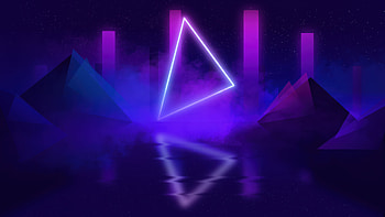 Neon Triangle With Geometric Shapes, neon, triangle, geometric, shapes, abstract, artist, artwork, art, digital-art, deviantart HD wallpaper
